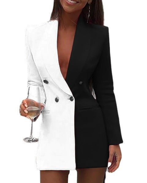Dame Blazer-kjole i moderne to-tonet stil Stilla