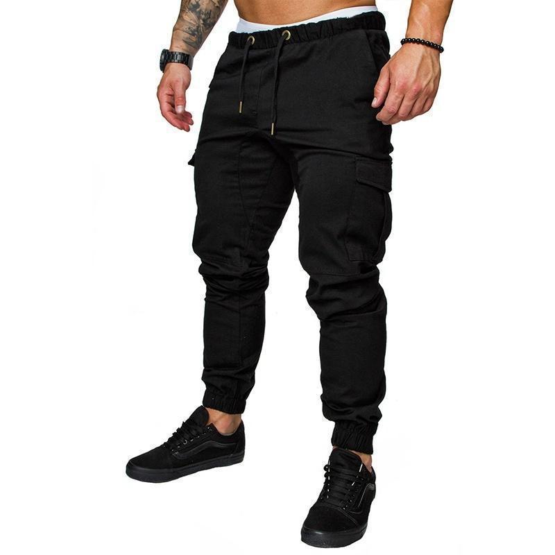 Herrer Cargo-Joggingbuks med praktiske sidelommer og elastisk linning Stilla
