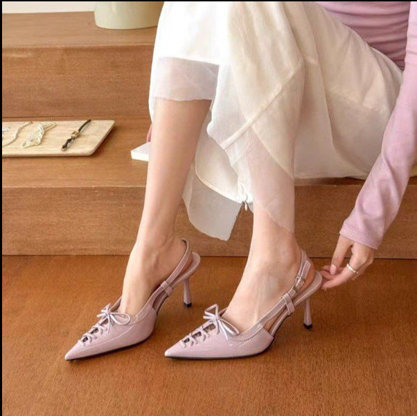 Dame elegante spidse Slingback-hæle med spidse detaljer Stilla