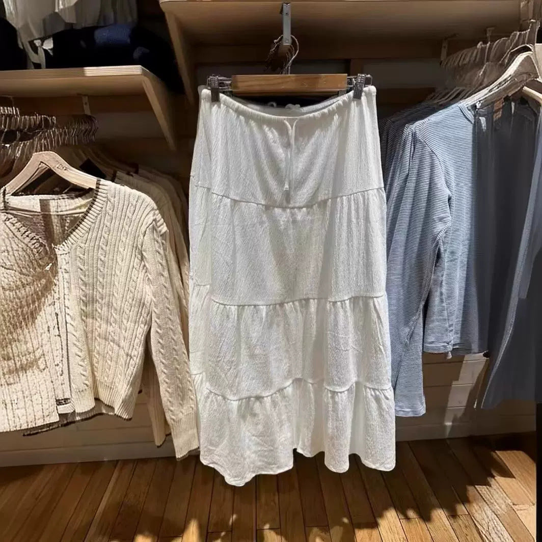 Kvindernes afslappede maxi nederdel med voluminøst lagdelt design Stilla