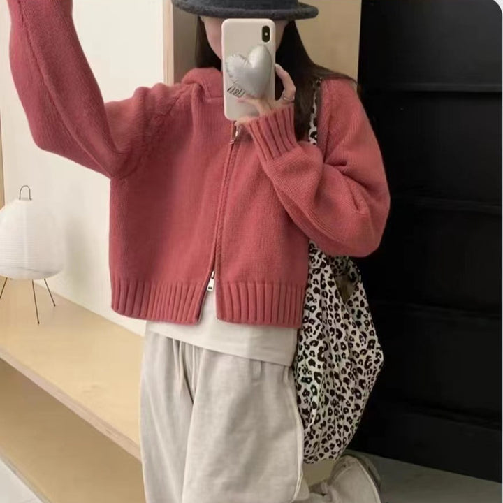 Kvinders Snuggly Hoodie Cardigan med Lynlås og Store Lommer Stilla
