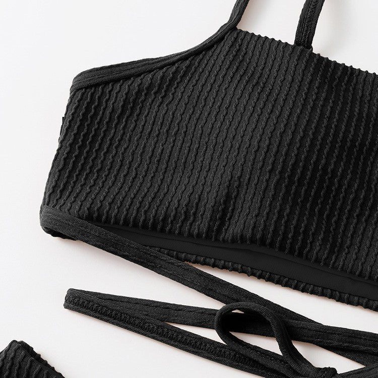 Dame triangel-bikini-sæt med justerbare stropper og snørebånd detalje Skovae