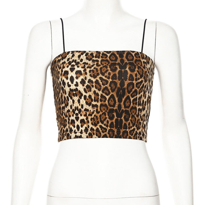 Dame Crop-Top med dyreprint og justerbare stropper Stilla