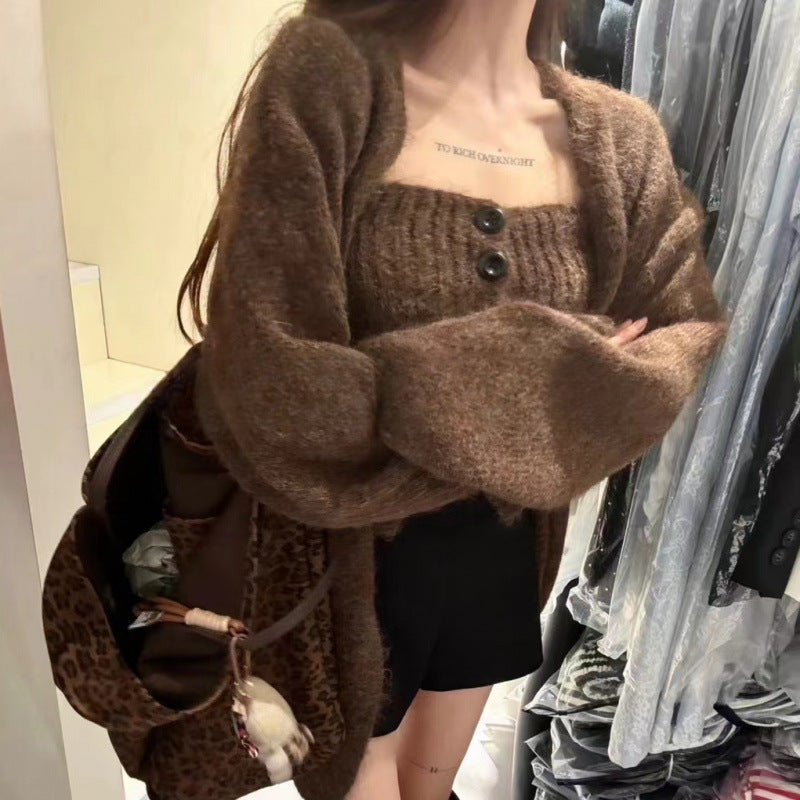 Dame cardigan med knapdetalje og løstsiddende Stilla