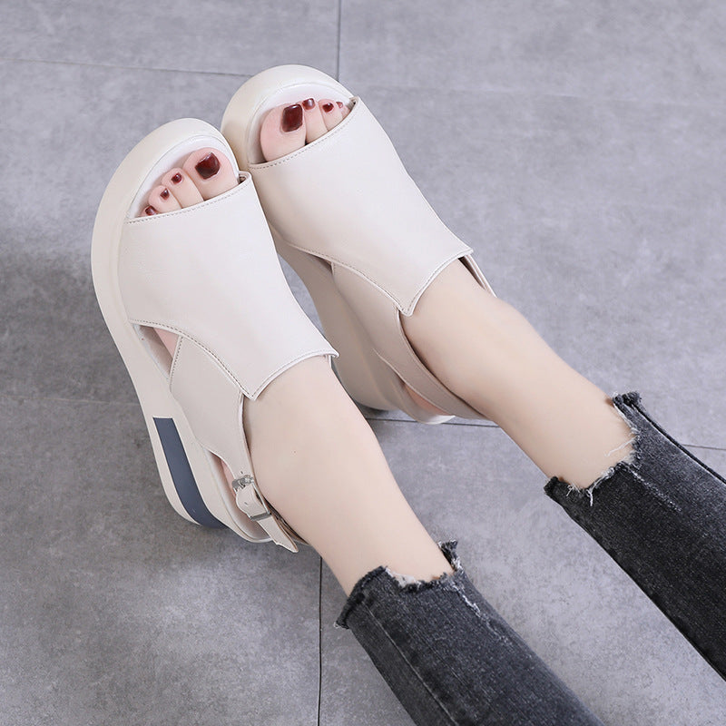 Dame wedge-sandaler med åben tåområde og komfortabelt fodseng Stilla