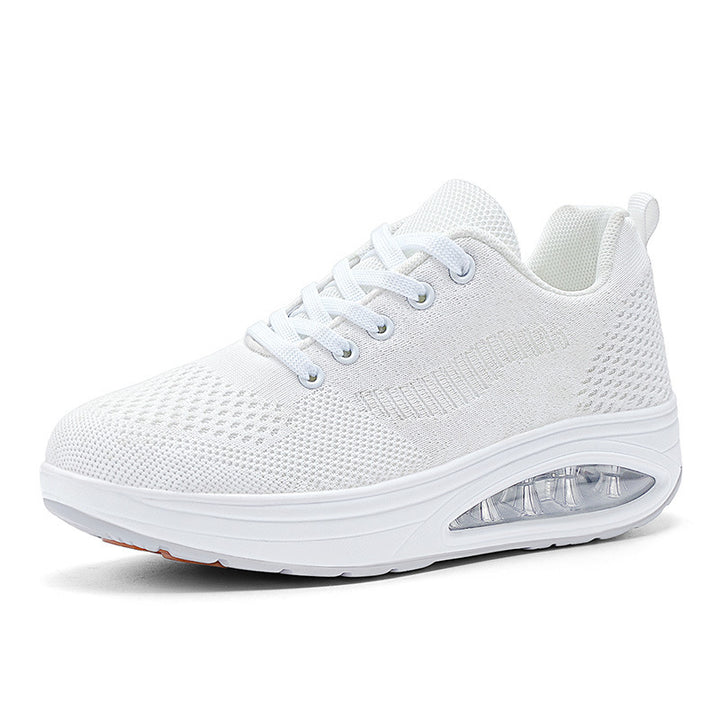 Dame nan åndbar plateau-gå-sneaker med synlig luftkammer og ortopædisk komfortsål Skovae