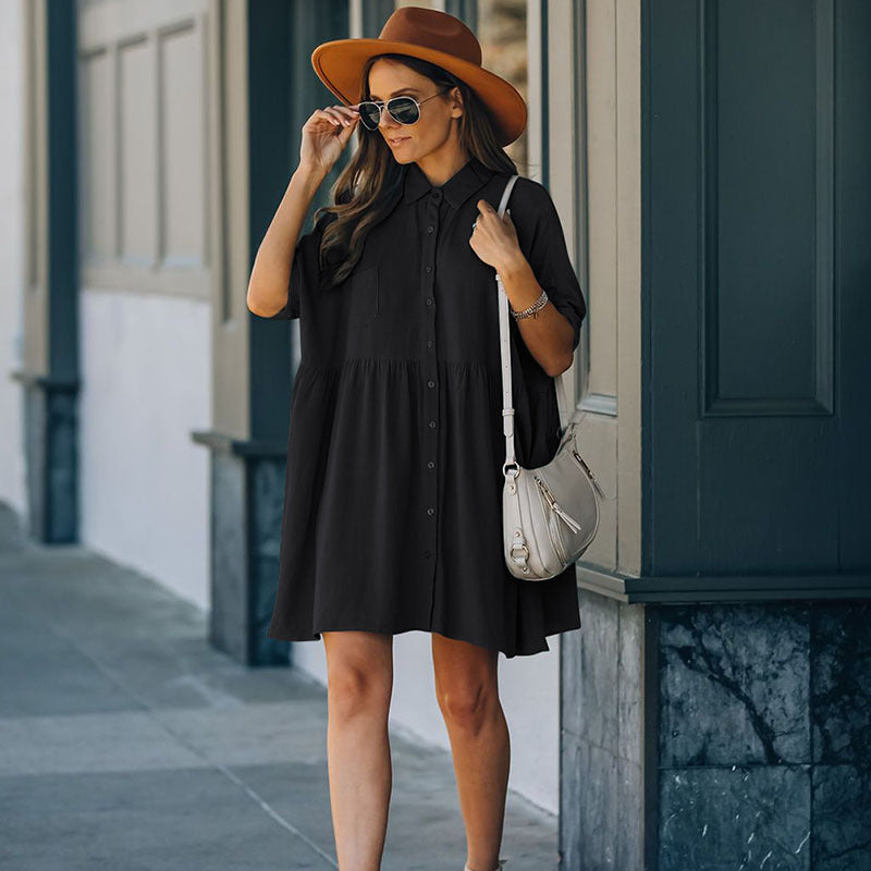Dame skjortekjole med afslappet pasform og elegante detaljer Stilla