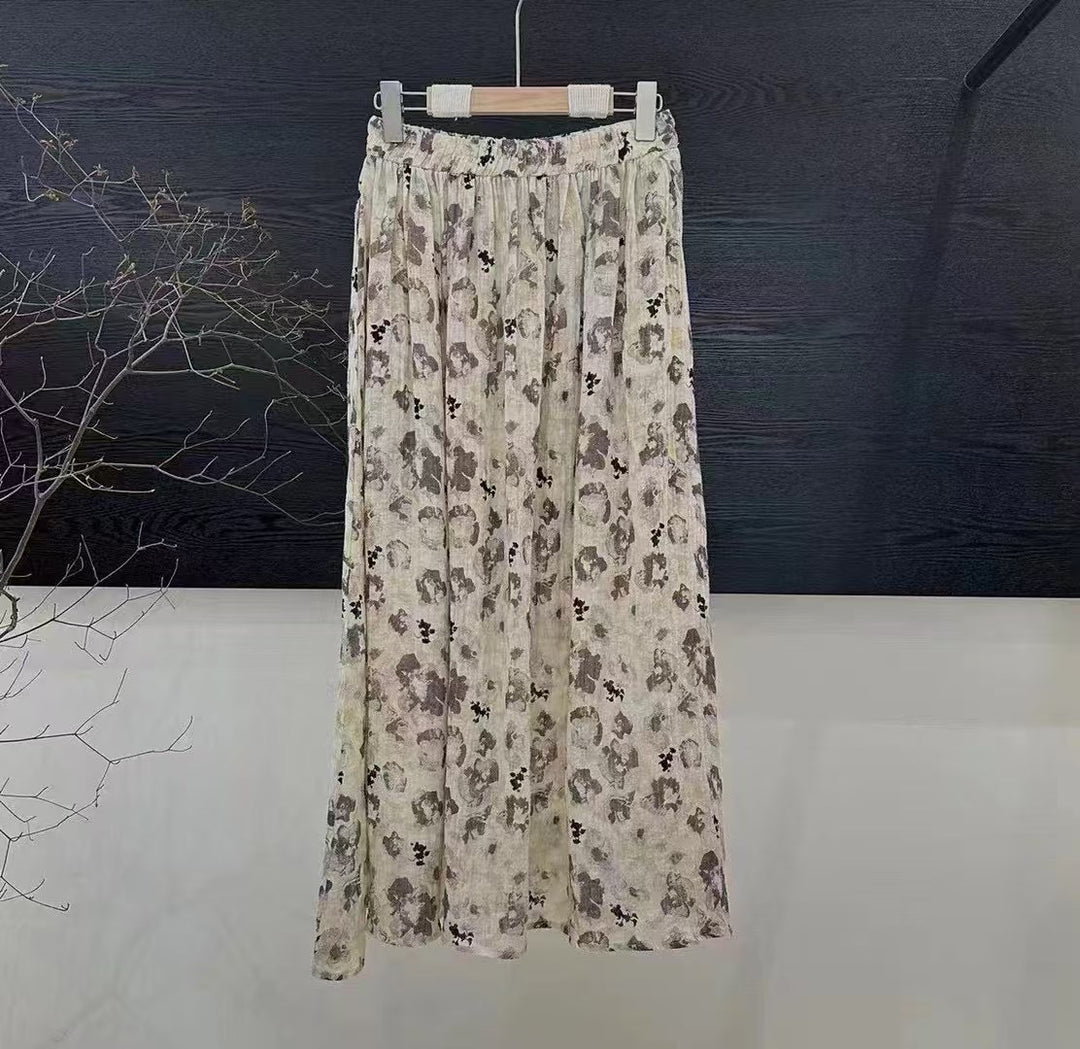 Femme Floral Print Maxi Nederdel Stilla