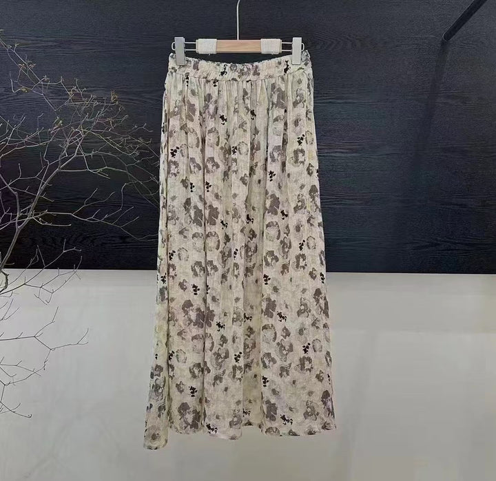 Femme Floral Print Maxi Nederdel Stilla