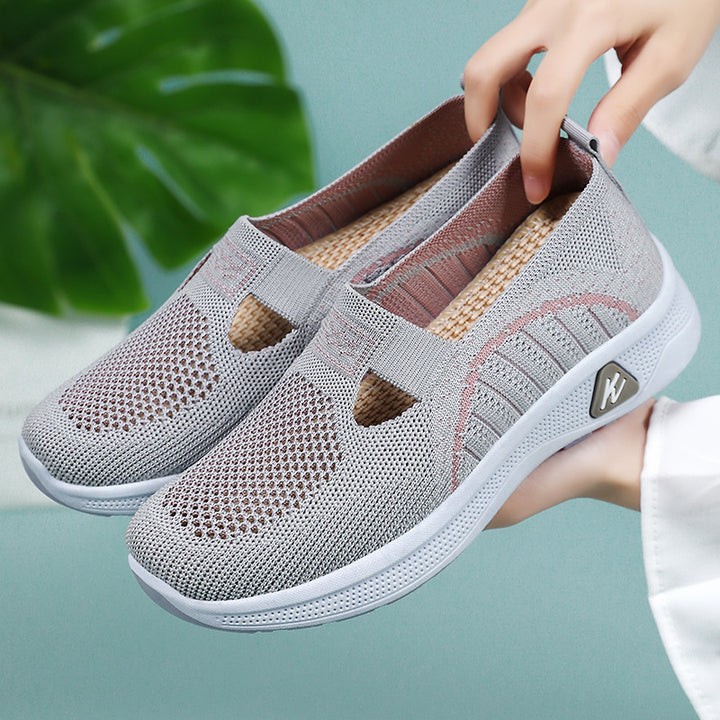 Dame Airy Slip-On Fitness Sneakers med åndbart strikket overmateriale Stilla
