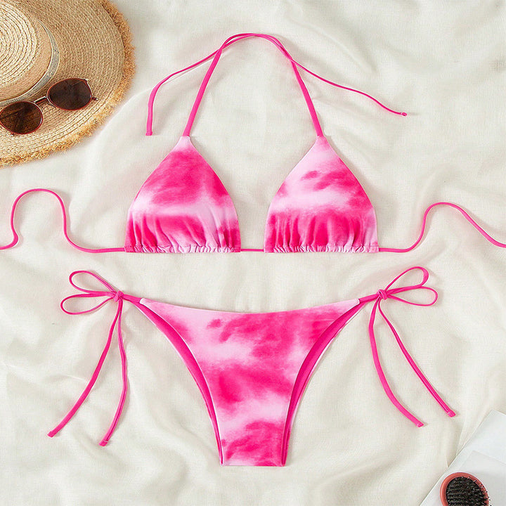 Dame triangel bikini sæt med elegant snøredetalje Skovae