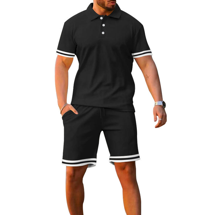 Herren sporty poloshirt med shorts-sæt Stilla