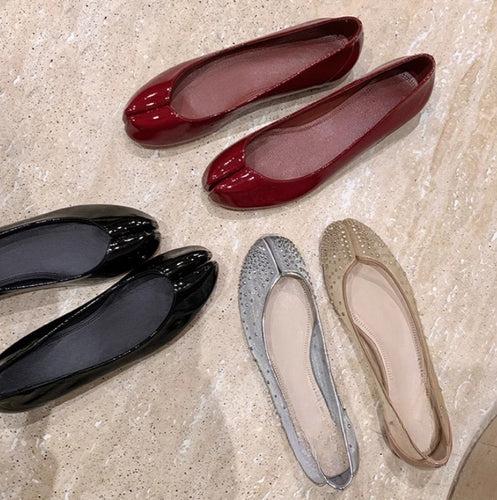Dame Ballerinas med innovativt snit og glat overflade Stilla