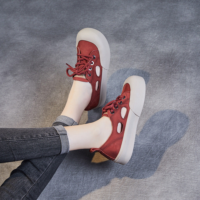 Kvinder Fritids Snøresneaker med åndbart Cut-Out-design Stilla