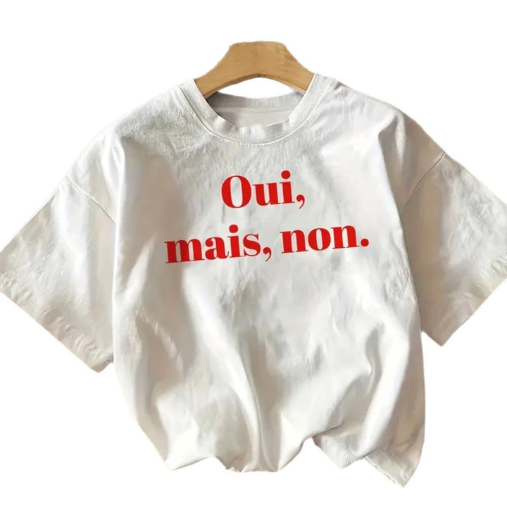 Dame T-shirt med kreativ statementtryk og afslappet pasform Stilla