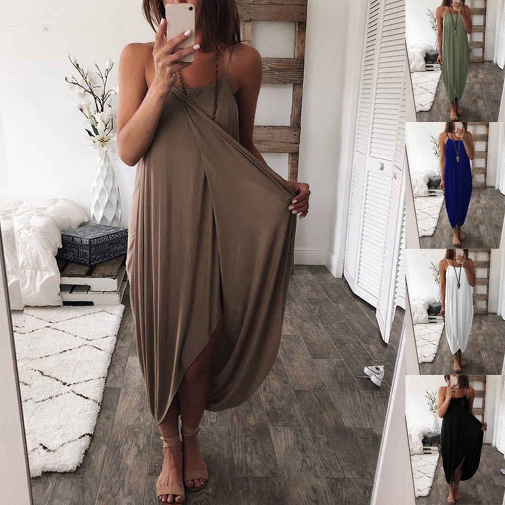 Dame justerbar draperet maxi-kjole Stilla