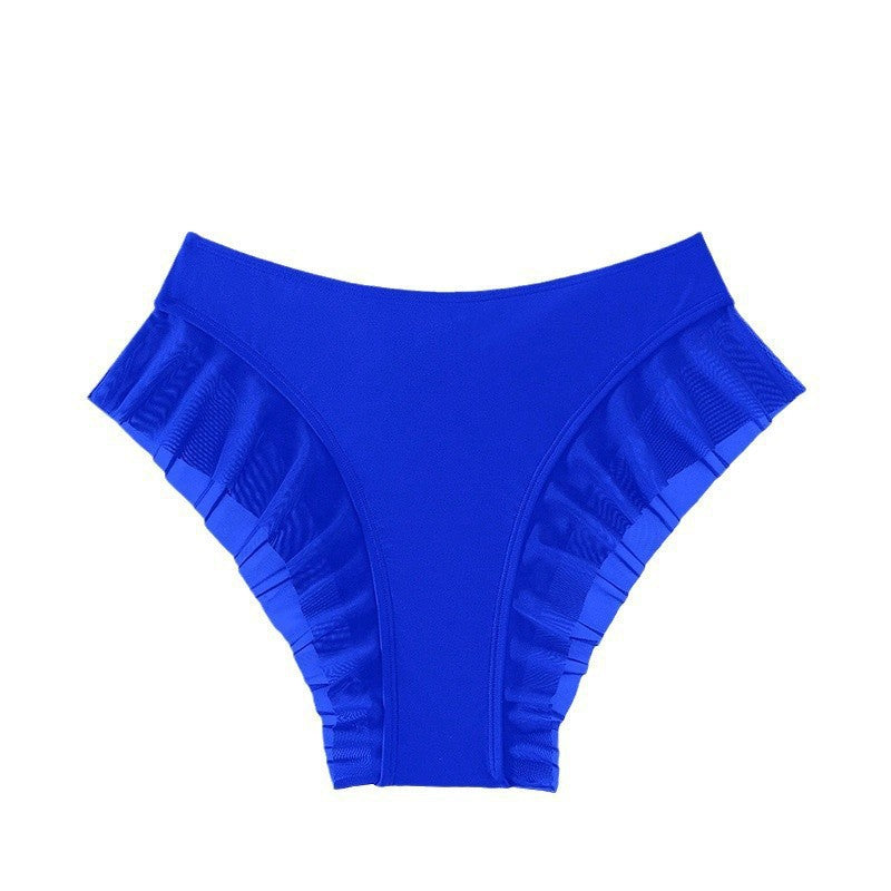 Dame Højskåret Bikini-bund med Flæsedetaljer Skovae