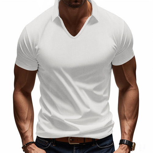 Herrer sporty Polo-shirt med moderne strukturmønster Stilla