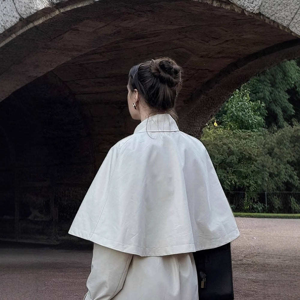 Damer elegant trenchcoat med innovativt cape-design Stilla