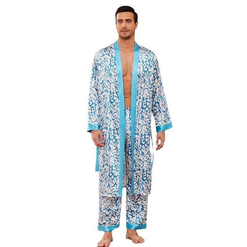 Herrer pyjamas med elegant kimono-design Stilla