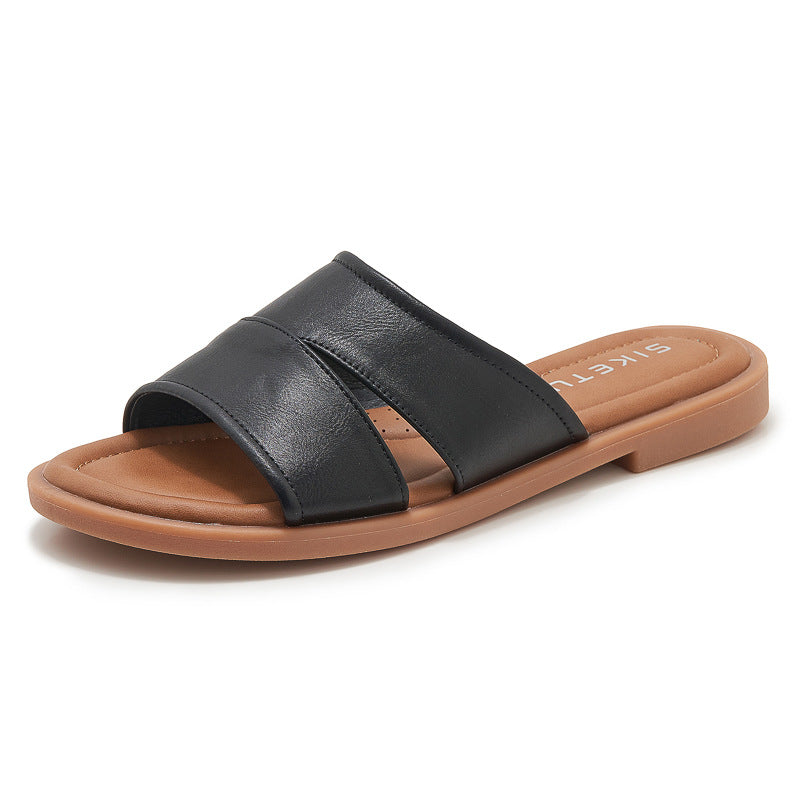 Dame mode slippers med krydsede remme Stilla