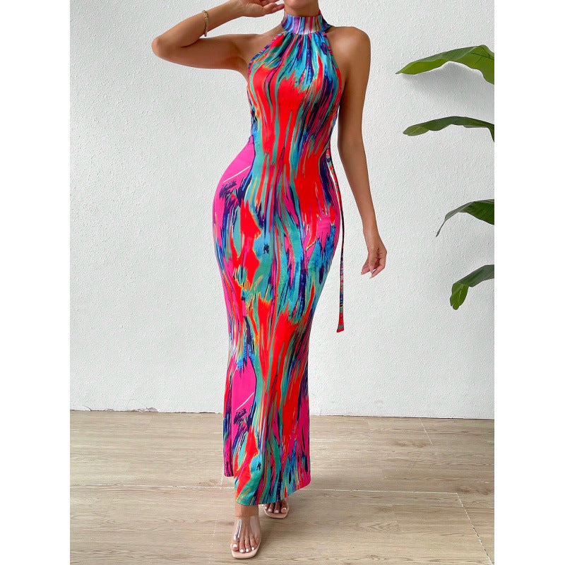 Dame Langærmet Bodycon Kjole med iøjnefaldende mønster Stilla