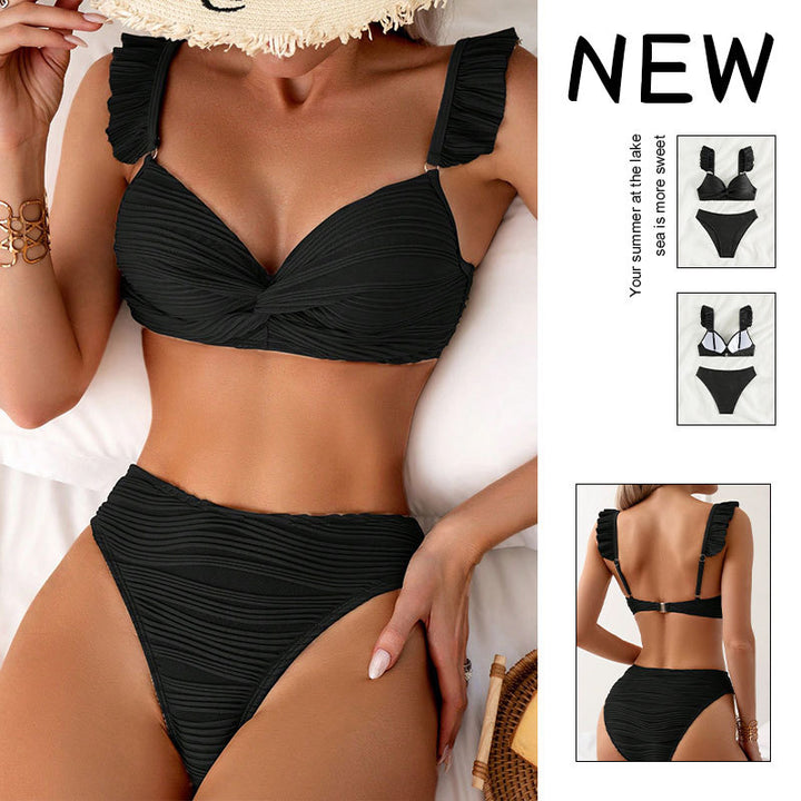 Dame Ruffles trusser høj talje bikini sæt Stilla