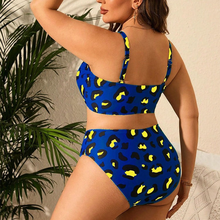 Dame Højskåret Bikini med Leopardmønster og støttende Top Skovae