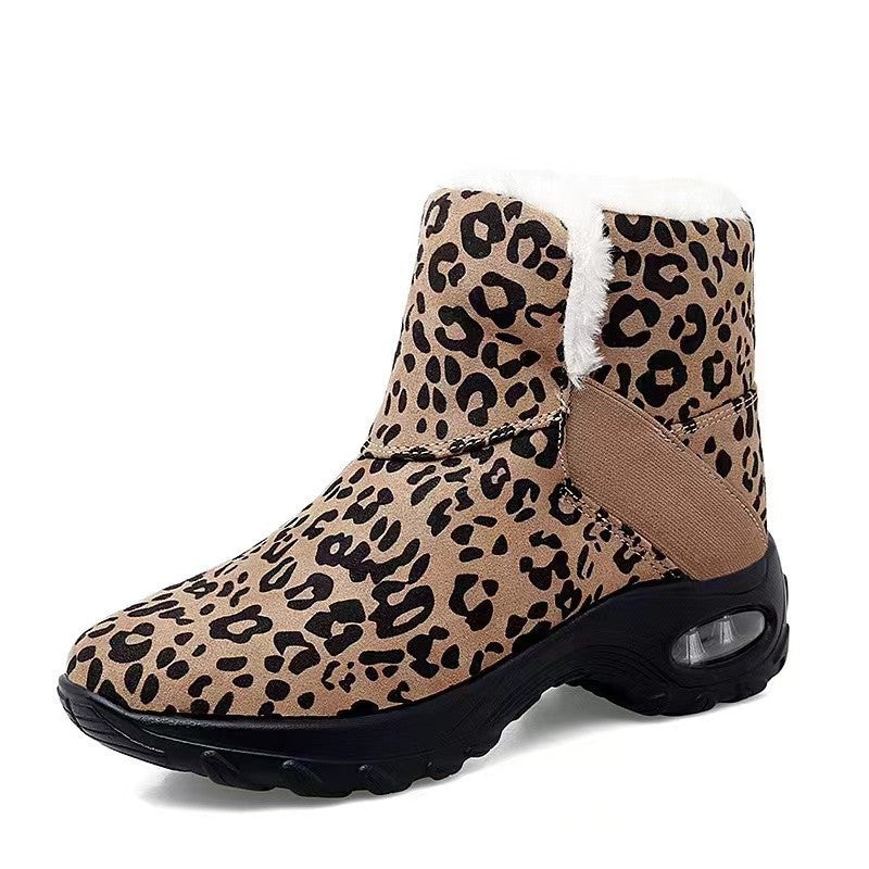 Dame Sporty vinterstøvler med trendy leopardmønster og blødt indre for Stilla