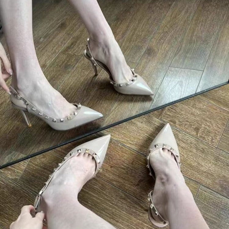 Dame Slingback Stiletto-hæle med dekorativ nittebesætning Stilla
