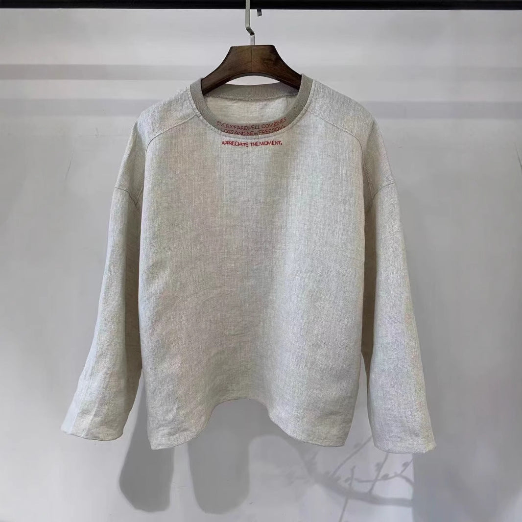 Femme Relaxed Fit Linned Rundhalset Sweatshirt Stilla