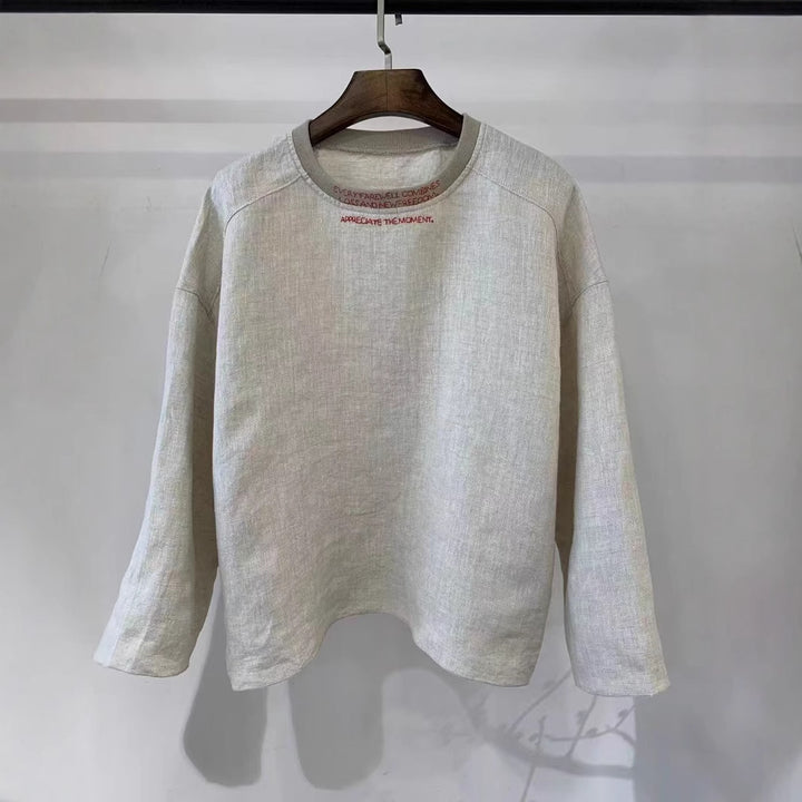 Femme Relaxed Fit Linned Rundhalset Sweatshirt Stilla