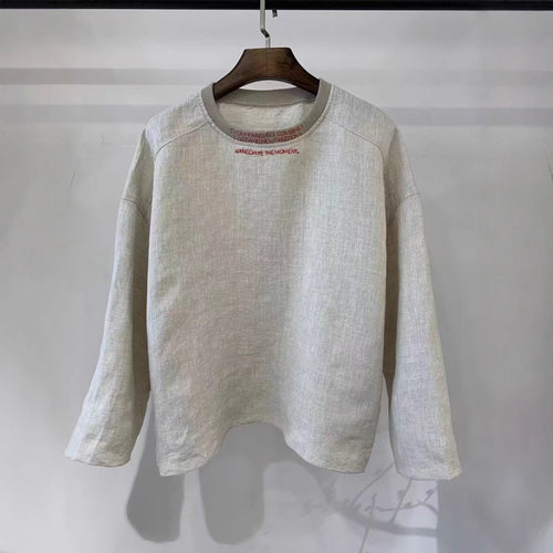Femme Relaxed Fit Linned Rundhalset Sweatshirt Stilla