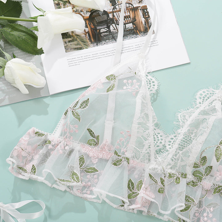 Dame Floral Broderet Lingeri-Sæt Stilla 1752573109