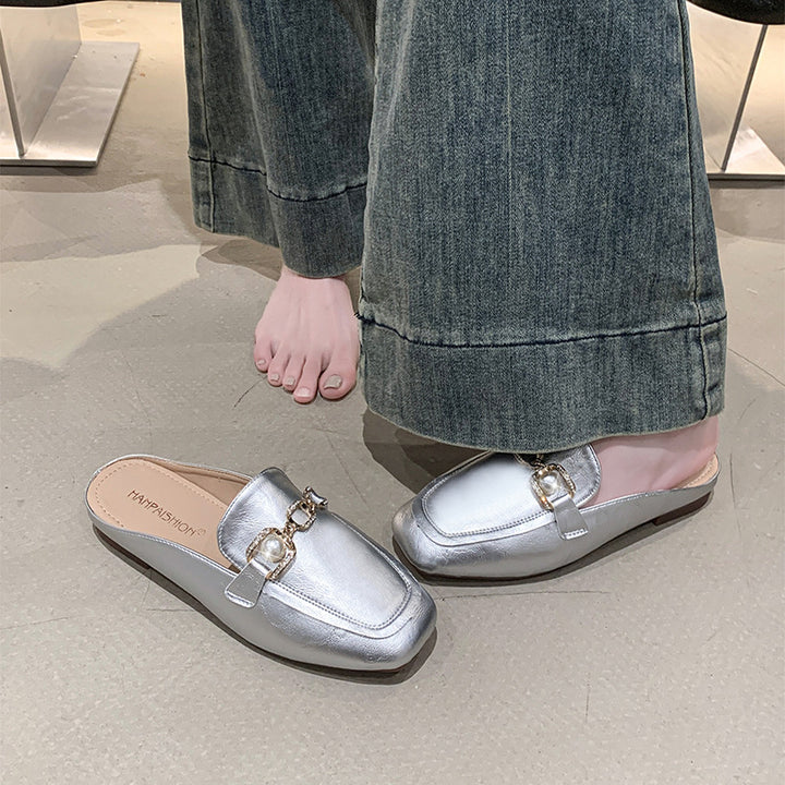Femme Elegante Perle-belagte Slip-On Mules Stilla