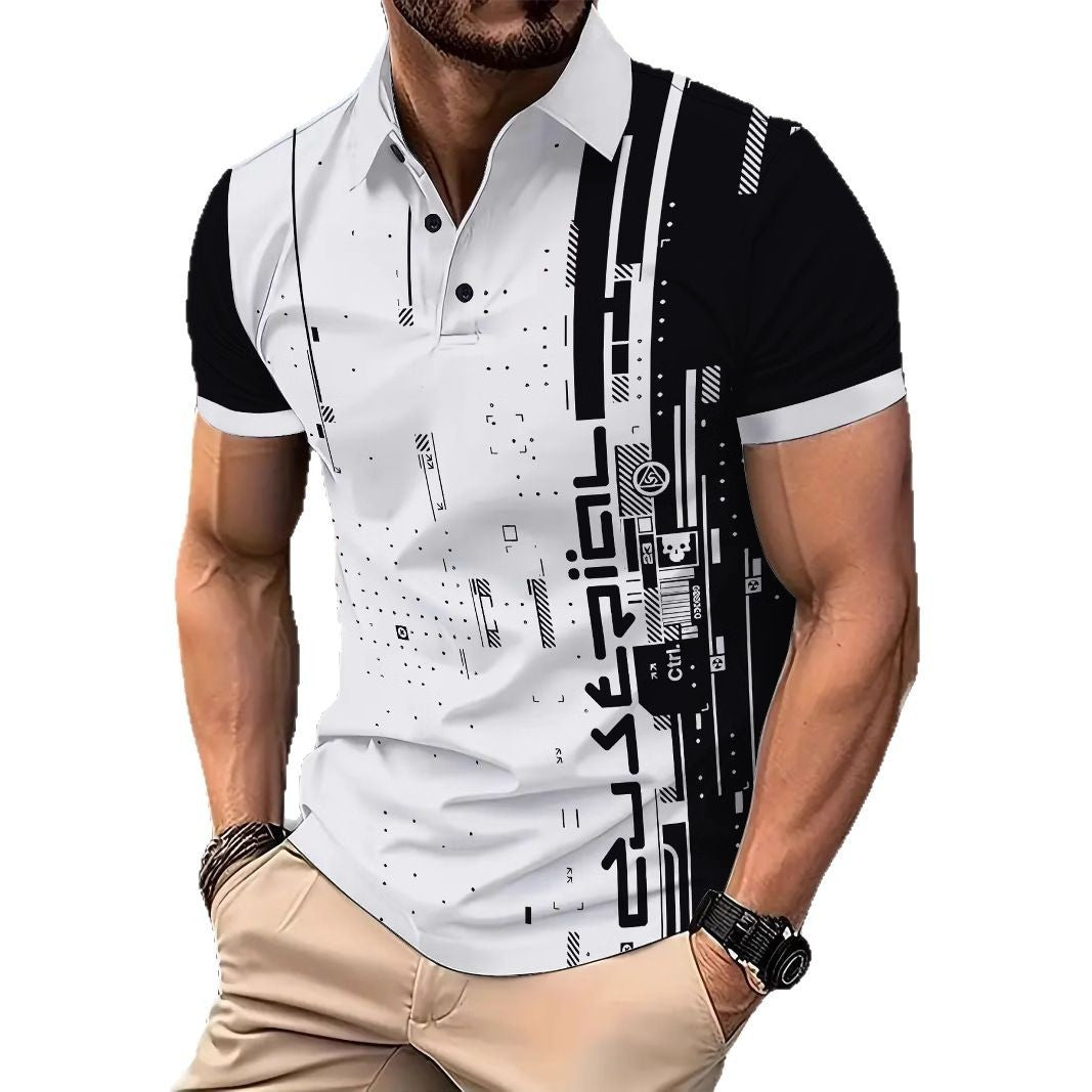 Herrer poloshirt med moderne grafikdesign og åndbare egenskaber Stilla