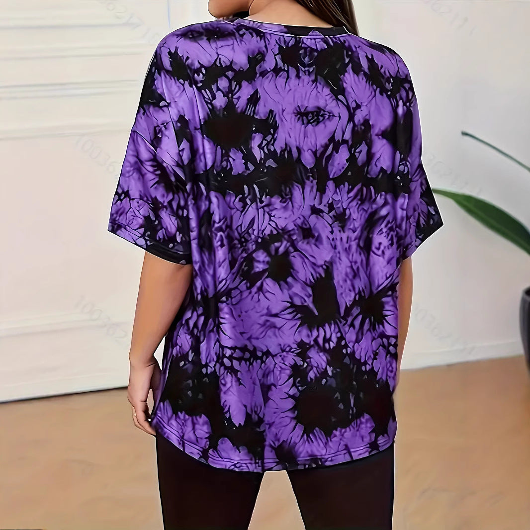 Dame Oversized T-shirt med stilfuldt batikdesign og casual snit Stilla