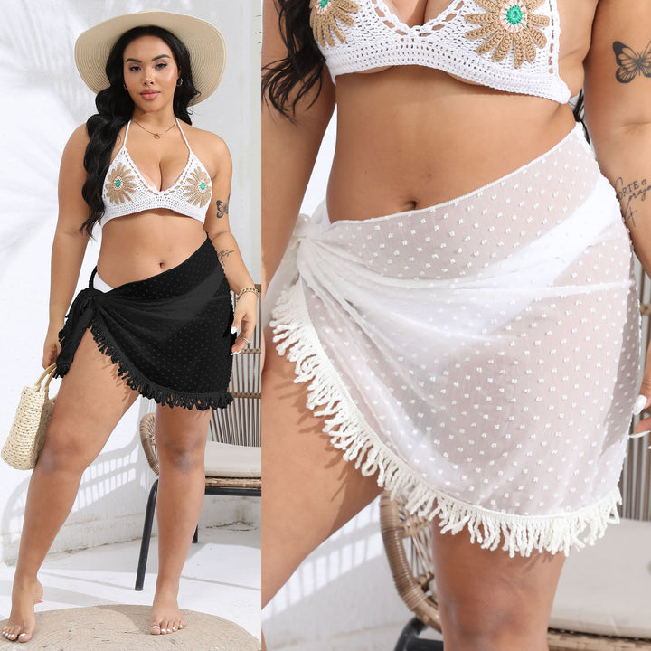 Dame elegant Strand-Sarong med moderne frynser og hulmønster Stilla