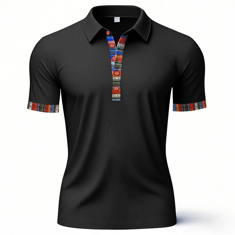 Herre polo shirt med farverig krave og ærmekant Stilla
