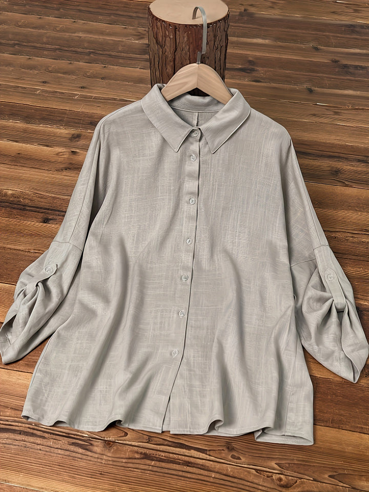 Dame afslappet og elegant bluse med puffærmer Stilla