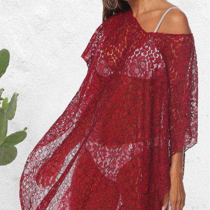 Dame Gennemsigtig Spids Kimono Overdel Stilla