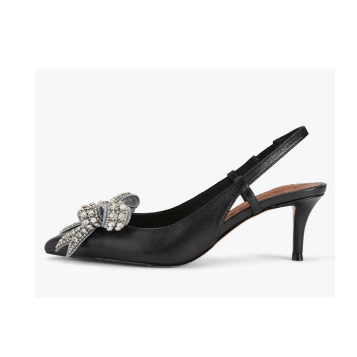 Dame Slingback spidse sko med udsmykkede sløjfedetaljer Stilla