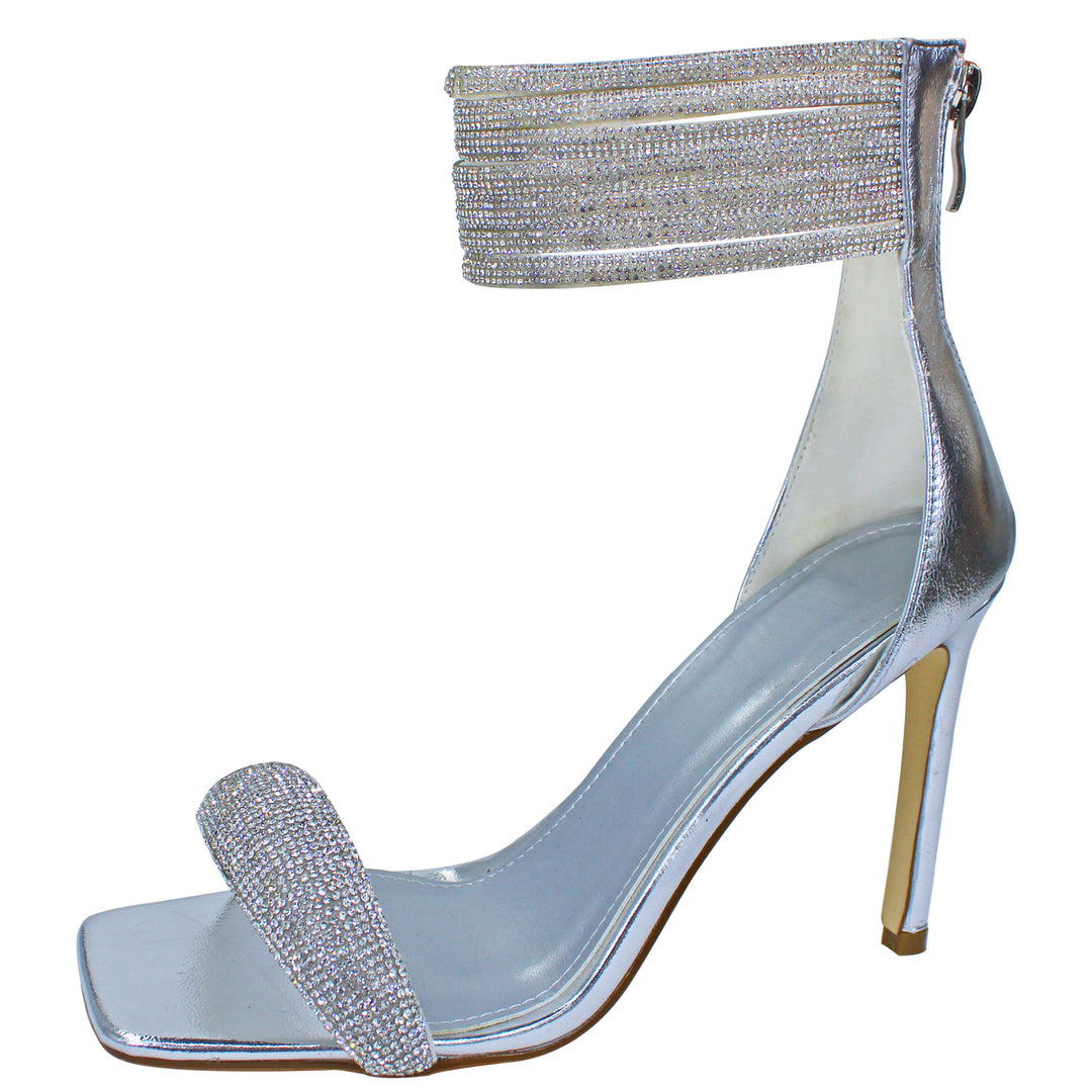 Femme Elegante Open-Toe Stiletto Sandaler med dekorativ ankelbånd Stilla