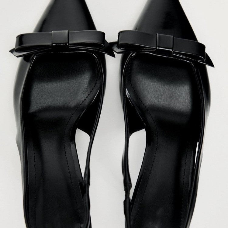 Dame Sling-Pumps med elegant båndapplikation og buet hæl Stilla