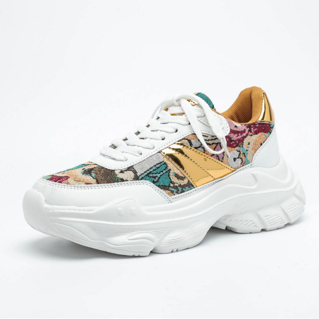 Dame Mode Fritids-sneakers med tekstureret overflade og glitrende accenter Stilla