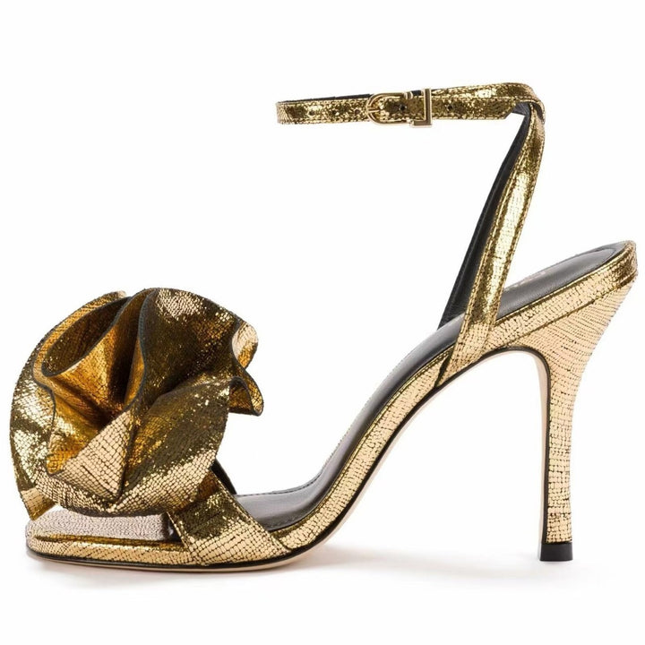 Femme Floral-Detail Højhælede Sandaler med Ankelrem Stilla