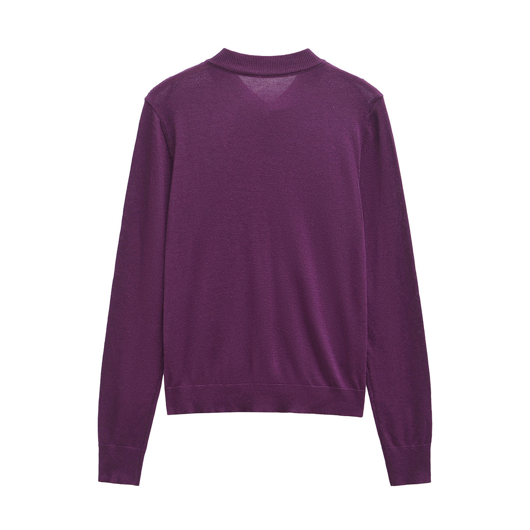 Femme Sløjfe-krav Tie Cardigan Pullover Stilla