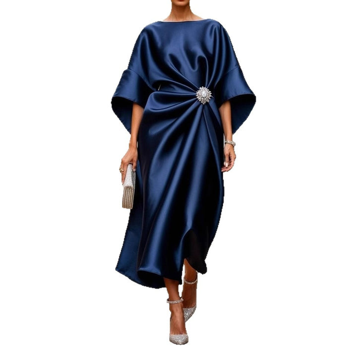 Dame Elegant Satin Aften kjole Stilla