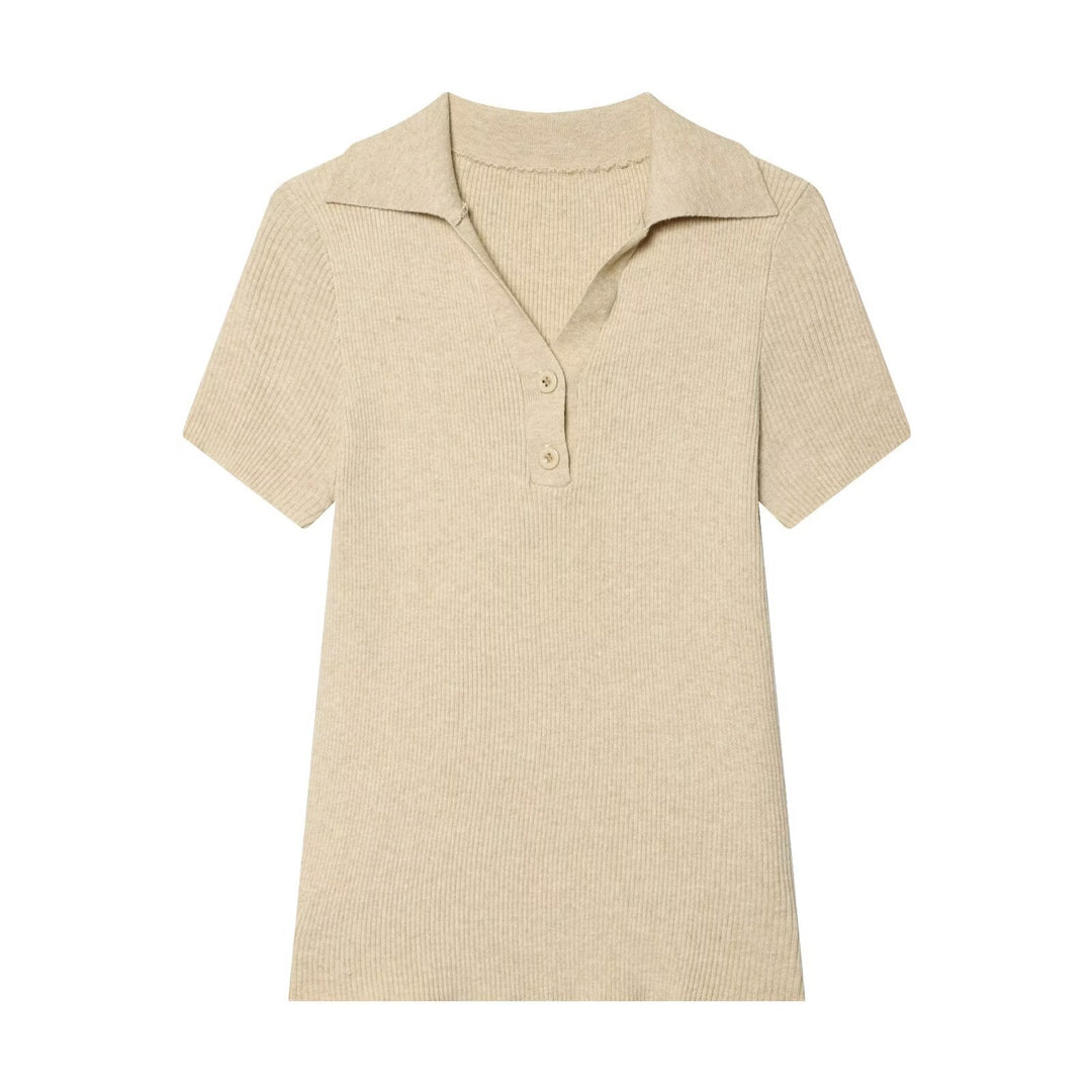 Dame Poloshirt med struktureret stof og eksklusiv krave Skovae