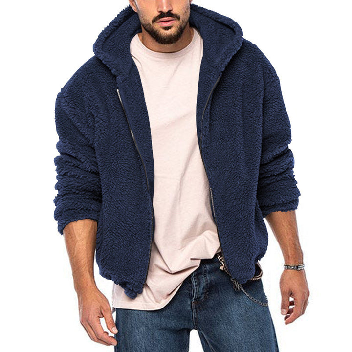 Herrer Teddy-fleece-jakke med hætte Stilla